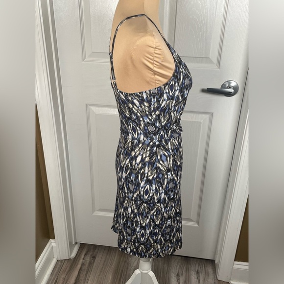 DEBORAH VIERECK ~Olive & Oak Blue Sheath V-Neck Midi Dress XS - Picture 8 of 11